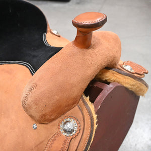 15.5" USED SLONE TEAM ROPING SADDLE