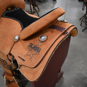 15.5" USED SLONE TEAM ROPING SADDLE