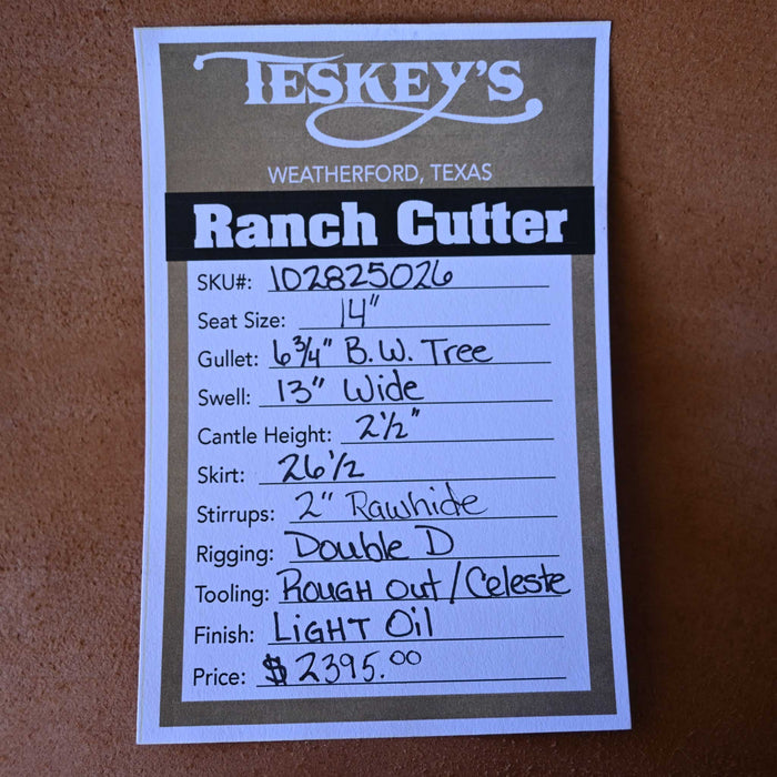 14" TESKEY'S RANCH CUTTER SADDLE