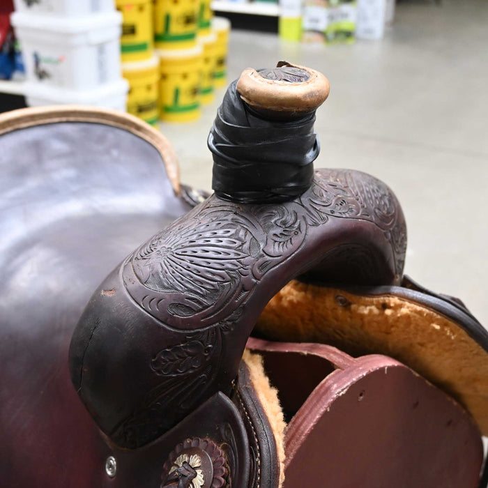 15.5" USED JEFF SMITH RANCH CUTTER SADDLE