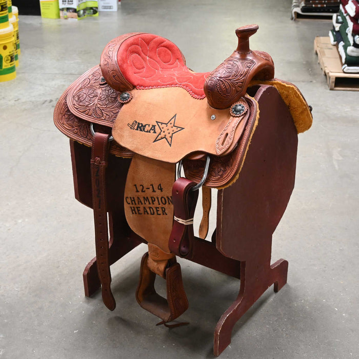 13" USED HF&C TEAM ROPING SADDLE