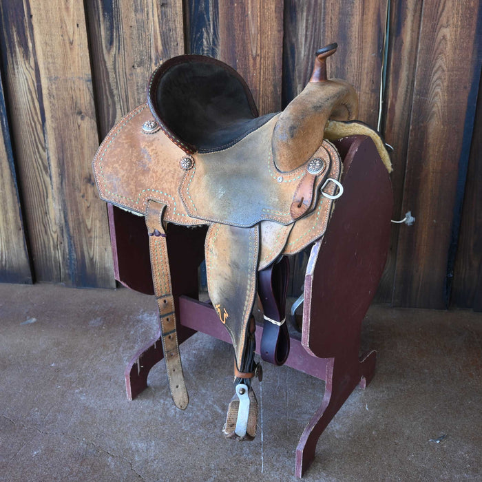 14" USED USHER BARREL SADDLE Saddles - Used Usher Brand Saddlery