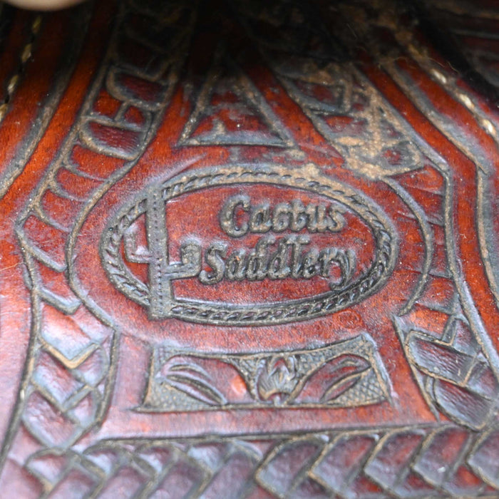 14" USED CACTUS TEAM ROPING SADDLE