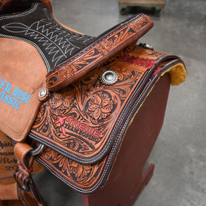 15" USED CORRIENTE TEAM ROPING SADDLE