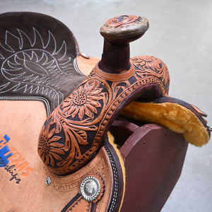 15" USED CORRIENTE TEAM ROPING SADDLE