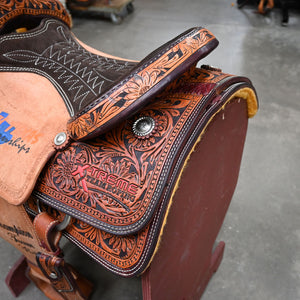 15" USED CORRIENTE TEAM ROPING SADDLE