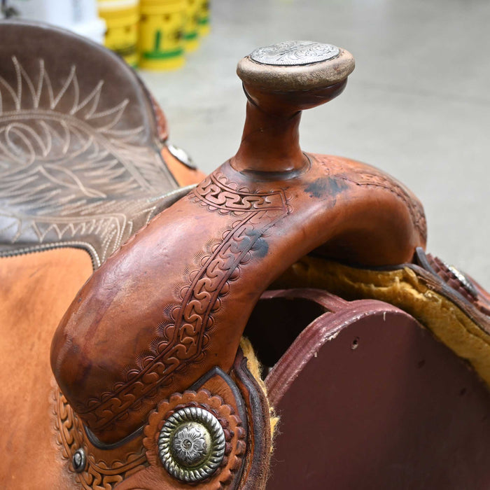16" USED BILLY COOK TEAM ROPING SADDLE