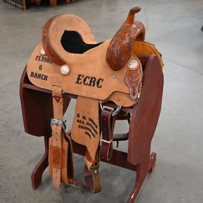 12.5" USED JEFF SMITH JACKIE GANTER BARREL SADDLE Saddles - Used Jeff Smith