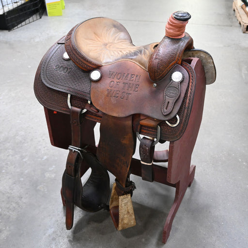 14" USED LAZY L TEAM ROPING SADDLE Saddles - Used Lazy L