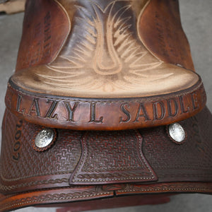 14" USED LAZY L ROPING SADDLE Saddles - Used Lazy L