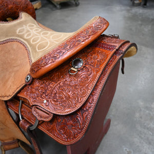 15.5" USED AMMERMAN ROPING SADDLE
