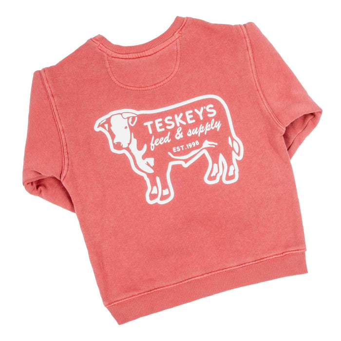 Teskey's Youth Feed & Supply Hereford Crewneck Sweatshirt - Red TESKEY'S GEAR - Youth Hoodies Teskey's