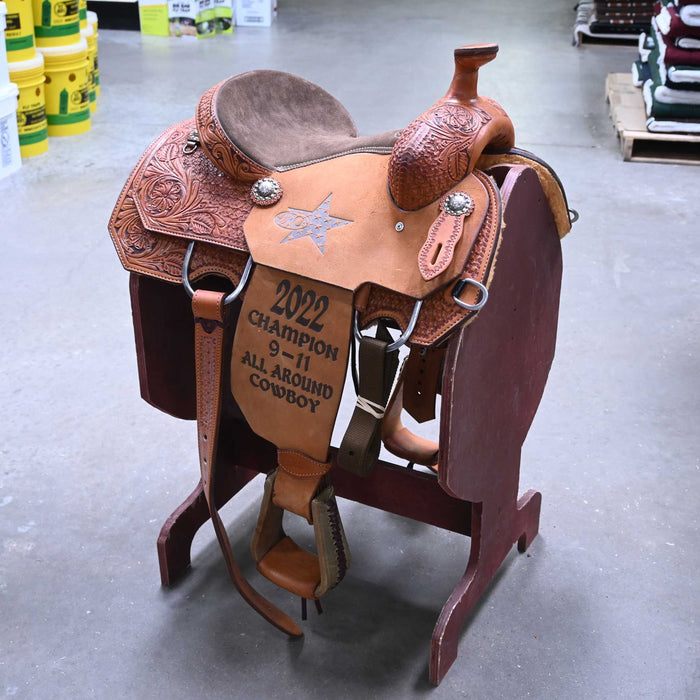 13" USED SLONE SADDLE TEAM ROPING SADDLE