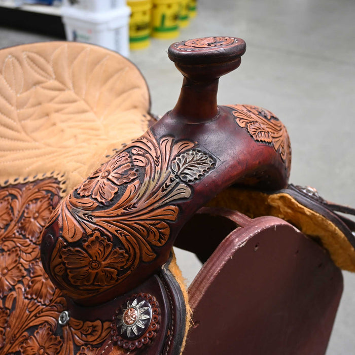 13" USED HF&C TEAM ROPING SADDLE