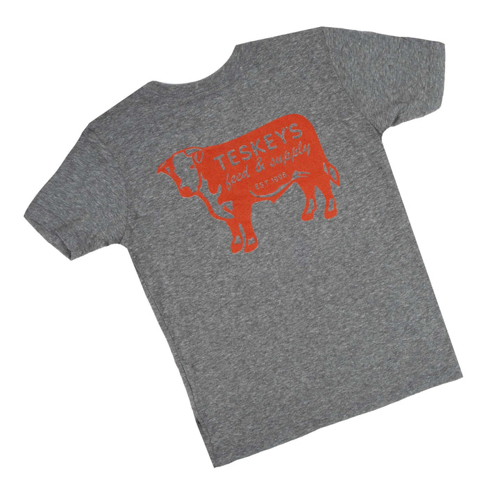 Teskey's Youth Feed & Supply Hereford Bull Tee - Heather TESKEY'S GEAR - Youth SS Shirts Teskey's