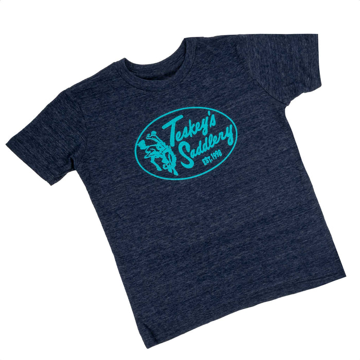 Teskey's Saddlery Youth Retro Oval Tee - Navy TESKEY'S GEAR - Youth SS Shirts Teskey's