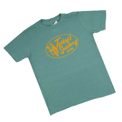 Teskey's Saddlery Youth Retro Oval Tee - Lagoon TESKEY'S GEAR - Youth SS Shirts Teskey's