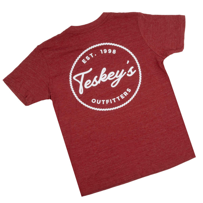 Teskey's Youth Outfitter Rope Circle Tee - Cardinal TESKEY'S GEAR - Youth SS Shirts Teskey's
