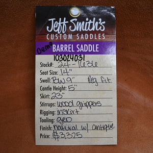 14" DEMO JEFF SMITH BARREL SADDLE Saddles - New Jeff Smith