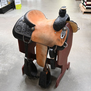 15" USED DHS ROPING SADDLE