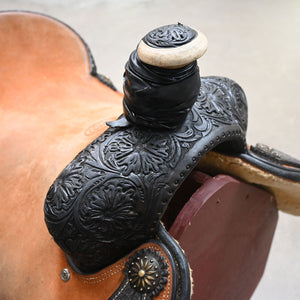 15" USED DHS ROPING SADDLE