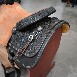 15" USED DHS ROPING SADDLE