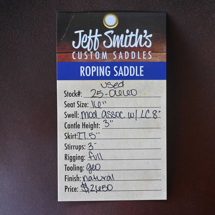 16" USED JEFF SMITH TEAM ROPING SADDLE Saddles - Used Jeff Smith