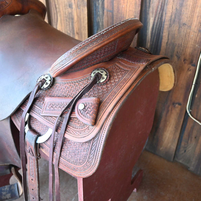 16" USED JEFF SMITH TEAM ROPING SADDLE Saddles - Used Jeff Smith