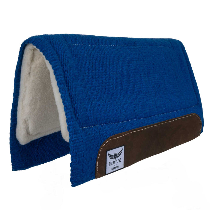 Cactus Relentless Wool Top Pad & Fleece Bottom Tack - Saddle Pads Cactus Blue