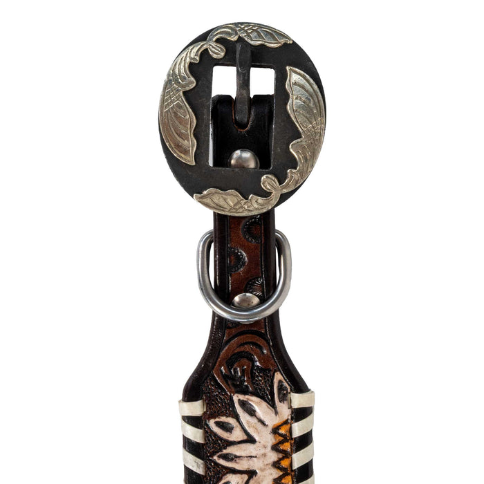 Floral Tooled Leather Dog Collar With Engraved Buckle Pets - Accessories Teskeys