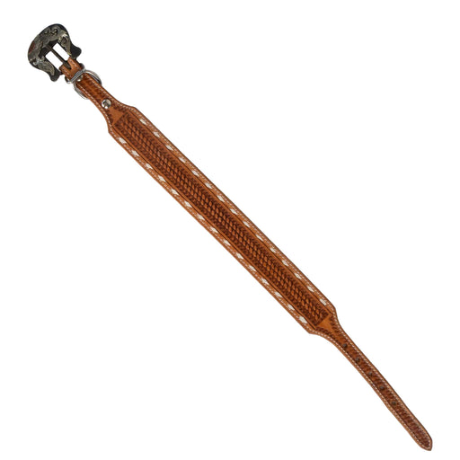 Basket Weave Dog Collar With White Buckstitch Pets - Accessories Teskeys