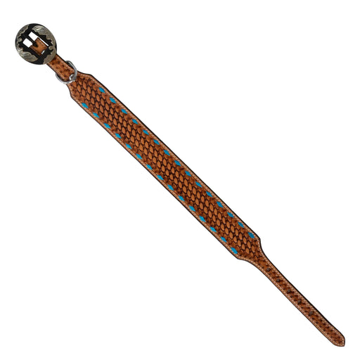 Basket Weave Collar With Turquoise Buckstitch Pets - Accessories Teskeys