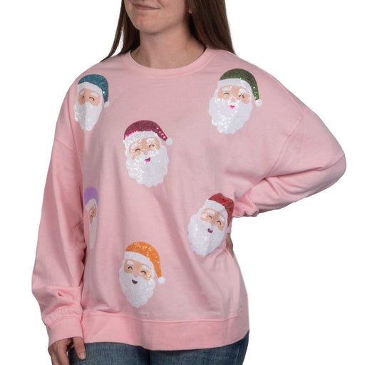 Mud Pie Women's Holiday Sparkle Sweatshirt - Blush WOMEN - Clothing - Pullovers & Hoodies Mud Pie