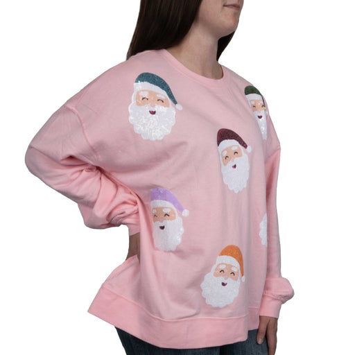 Mud Pie Women's Holiday Sparkle Sweatshirt - Blush WOMEN - Clothing - Pullovers & Hoodies Mud Pie