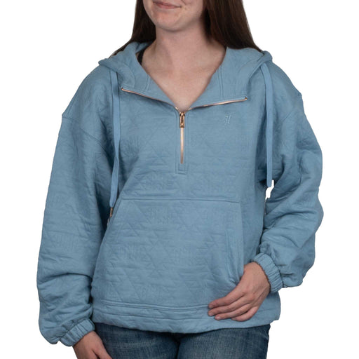 Hooey Women's 1/4 Zip Mazatlan Hoodie - Ashley Blue WOMEN - Clothing - Pullovers & Hoodies Hooey