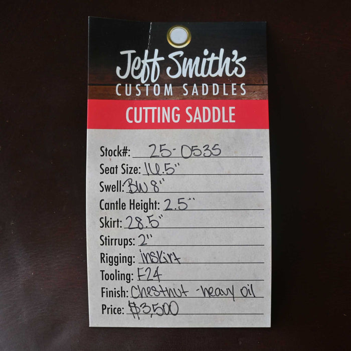 16.5" JEFF SMITH BUSTER WELCH CUTTING SADDLE Saddles - New Jeff Smith