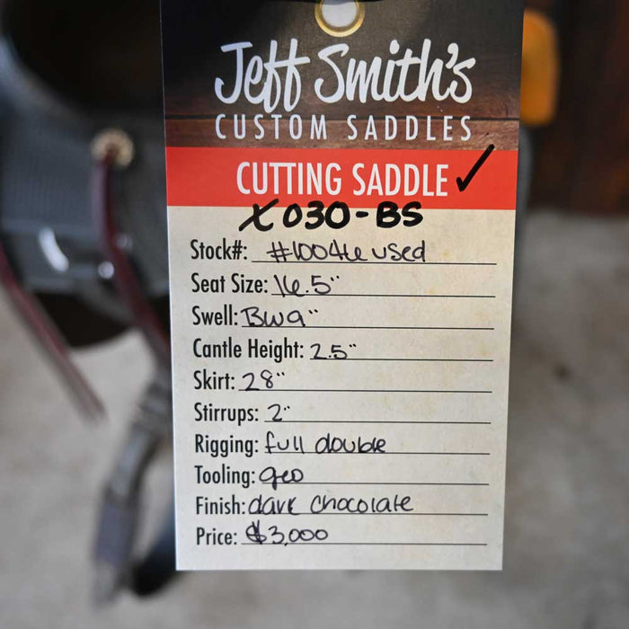 16.5" USED JEFF SMITH BUSTER WELCH COWBOY COLLECTION CUTTING SADDLE Saddles - Used Jeff Smith