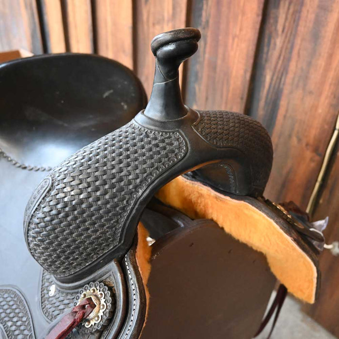 16.5" USED JEFF SMITH BUSTER WELCH COWBOY COLLECTION CUTTING SADDLE Saddles - Used Jeff Smith