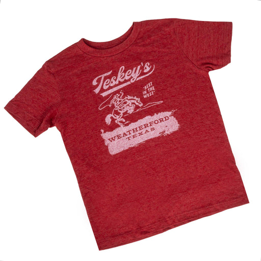 Teskey's Youth Bronco Tee - Cardinal TESKEY'S GEAR - Youth SS Shirts Teskey's