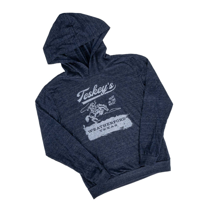 Teskey's Youth Bronco Hoodie Tee - Navy TESKEY'S GEAR - Youth LS Shirts Teskey's