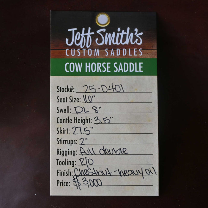 16" JEFF SMITH DONN LESON COW HORSE SADDLE Saddles - New Jeff Smith