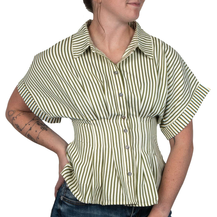 Olive Stripe Top