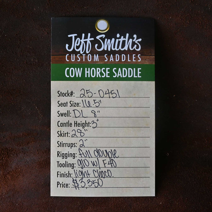 16.5" JEFF SMITH DONN LESON COW HORSE SADDLE Saddles - New Jeff Smith