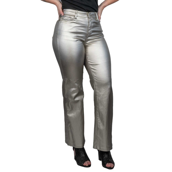 Silver Coated Wide Leg Pants WOMEN - Clothing - Pants & Leggings Molly Bracken