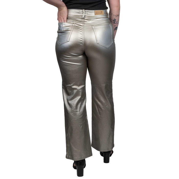Silver Coated Wide Leg Pants WOMEN - Clothing - Pants & Leggings Molly Bracken