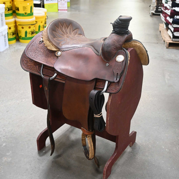 15.5" USED DOUBLE J TEAM ROPING SADDLE Saddles - Used DOUBLE J SADDLERY