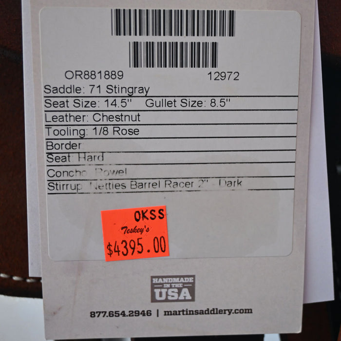 14.5" MARTIN STINGRAY BARREL SADDLE Saddles - New Martin Saddlery