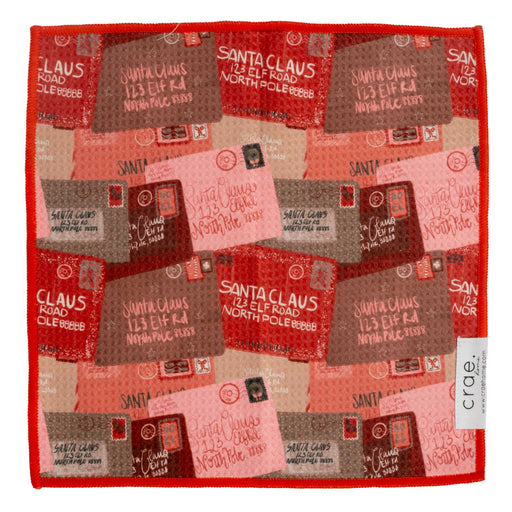 Double Sided Washcloth - Letters To Santa Red HOME & GIFTS - Tabletop + Kitchen - Kitchen Decor Crae Home