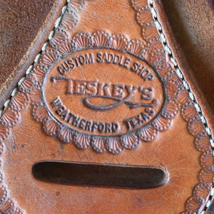 14" USED TESKEY'S TEAM ROPING SADDLE Saddles - Used Teskey's Saddlery