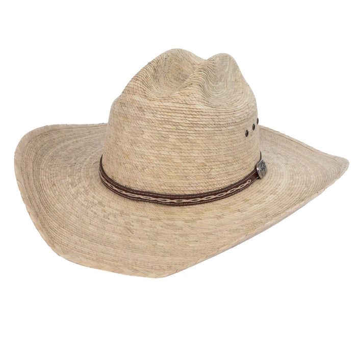 Alamo 4" Guatemala Rancher Crown Palm Hat - Brown